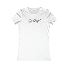 Load image into Gallery viewer, Comfy Women's Peace Love Ukulele Gray or White Tee