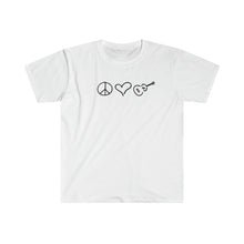 Load image into Gallery viewer, Cotton Men's Peace Love Ukulele Gray or White Fitted Tee