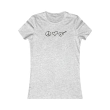 Load image into Gallery viewer, Comfy Women's Peace Love Ukulele Gray or White Tee