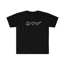 Load image into Gallery viewer, Cotton Men's Peace Love Ukulele Black Fitted Tee