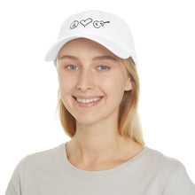 Load image into Gallery viewer, Hat / Ballcap White Peace Love Ukulele
