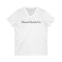 Load image into Gallery viewer, Cotton Unisex White or Gray with D.U.C. Logo V-Neck Tee
