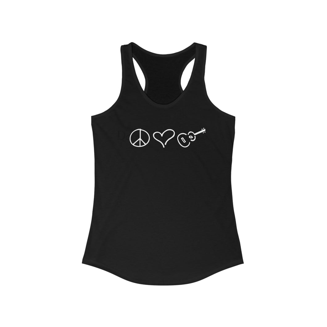 Comfy Women's Peace Love Ukulele Tank (3 colors)