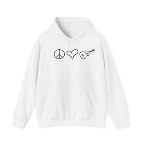 Cozy Hooded Sweatshirt Gray or White Peace Love Ukulele
