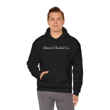 Load image into Gallery viewer, Cozy Hooded Sweatshirt Black D.U.C. Logo
