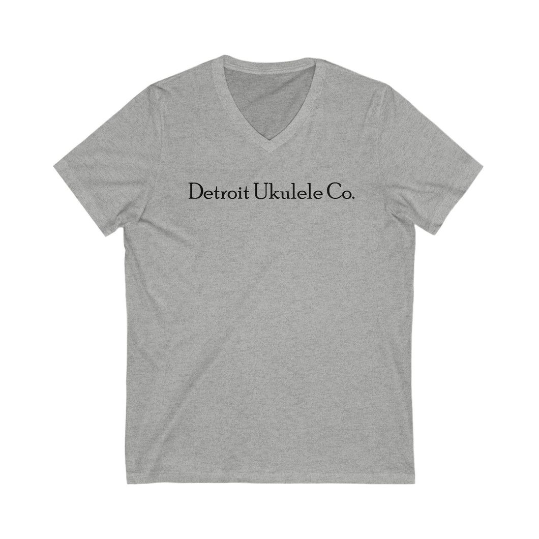 Cotton Unisex White or Gray with D.U.C. Logo V-Neck Tee