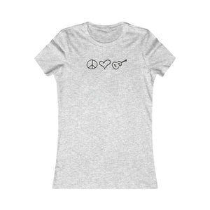 Comfy Women's Peace Love Ukulele Gray or White Tee