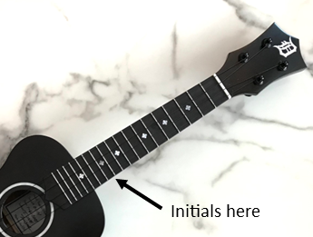 2. Add Initials to custom ukulele