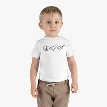 Load image into Gallery viewer, Infant Cotton Jersey Peace Love Ukulele Tee
