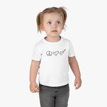 Load image into Gallery viewer, Infant Cotton Jersey Peace Love Ukulele Tee
